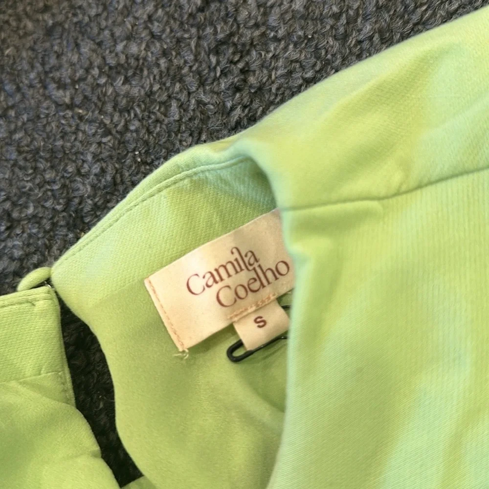 Camilo Coelho Laken Green Lace Up Tailored Underwire Crop Top Long Sleeve Small